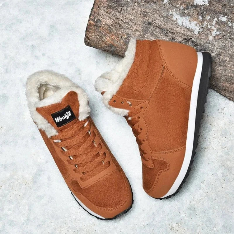 Bottes d'Hiver avec Fourrure Chaude & Semelle Antidérapante