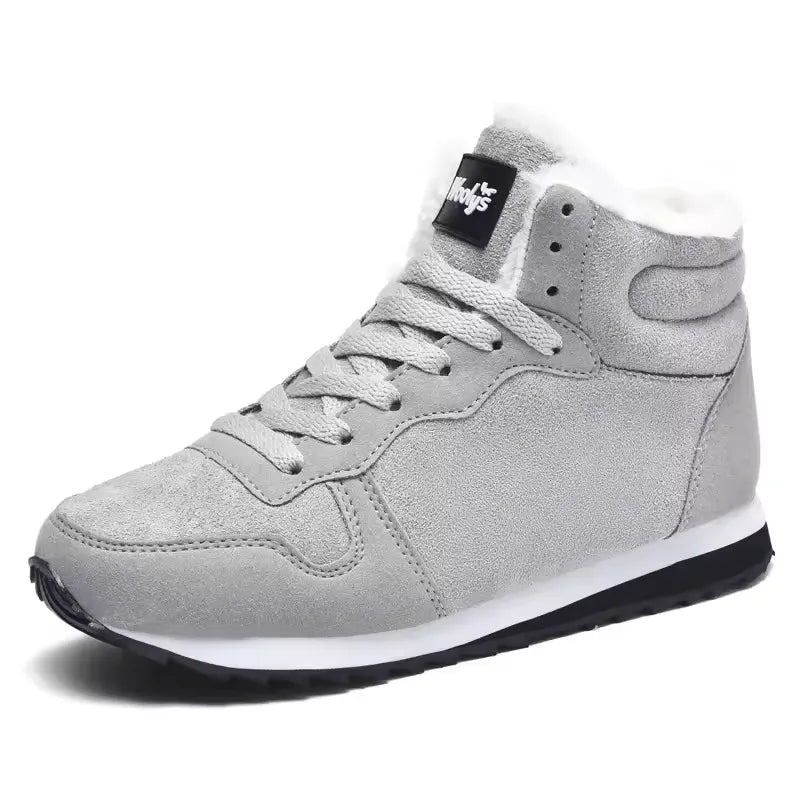 Bottes d'hiver avec fourrure chaude et semelle antidérapante gris4