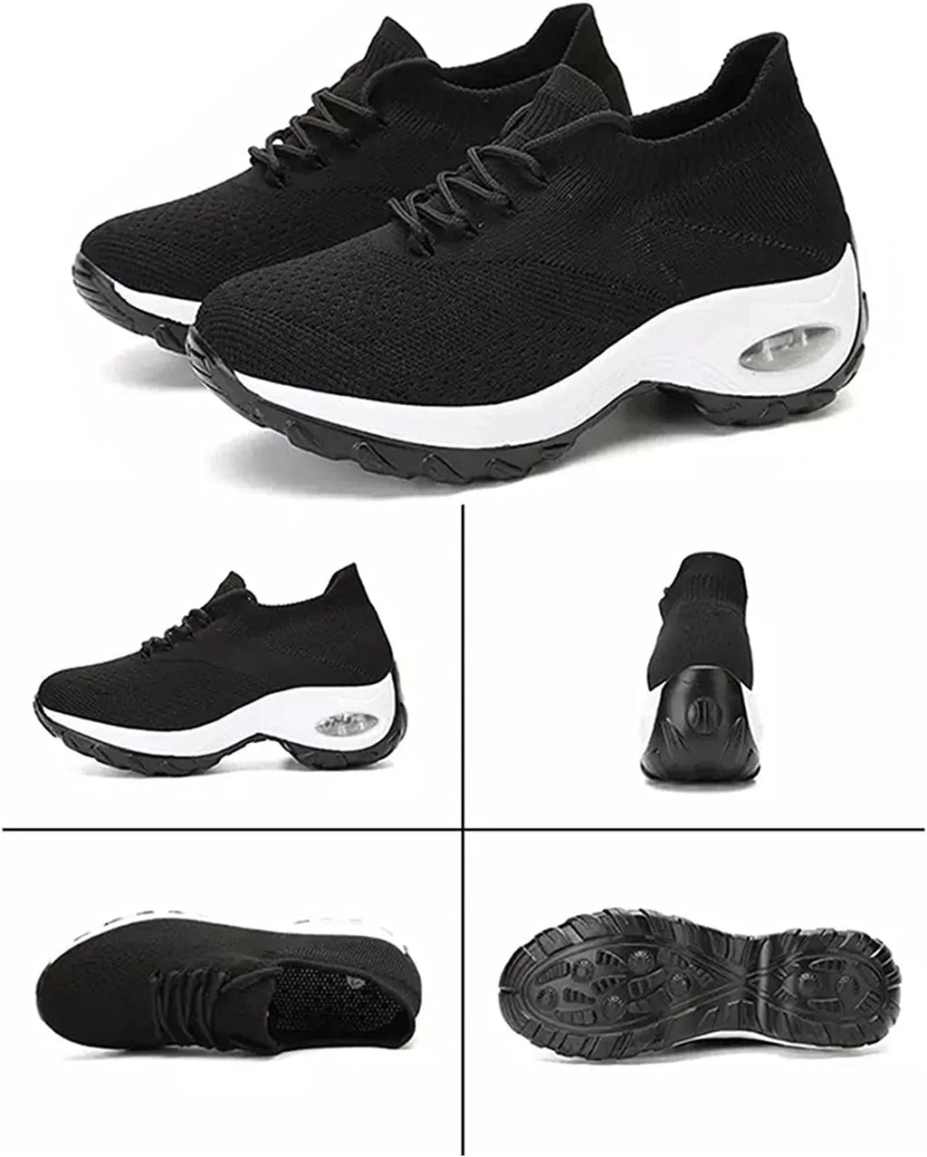 Baskets confortable à maille et talon haut avec coussin d'air